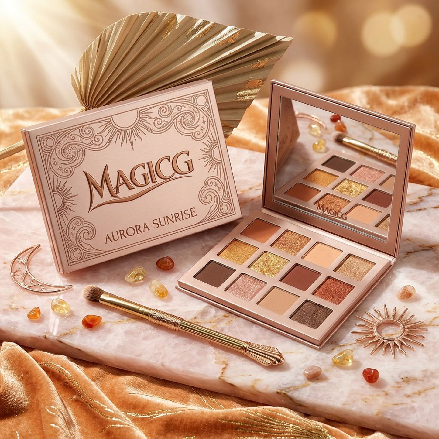 Magicg Aurora Sunrise Eyeshadow Palette — 12 Warm-Toned Shades, Endless Possibilities
