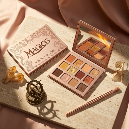 Magicg Aurora Sunrise Eyeshadow Palette — 12 Warm-Toned Shades, Endless Possibilities