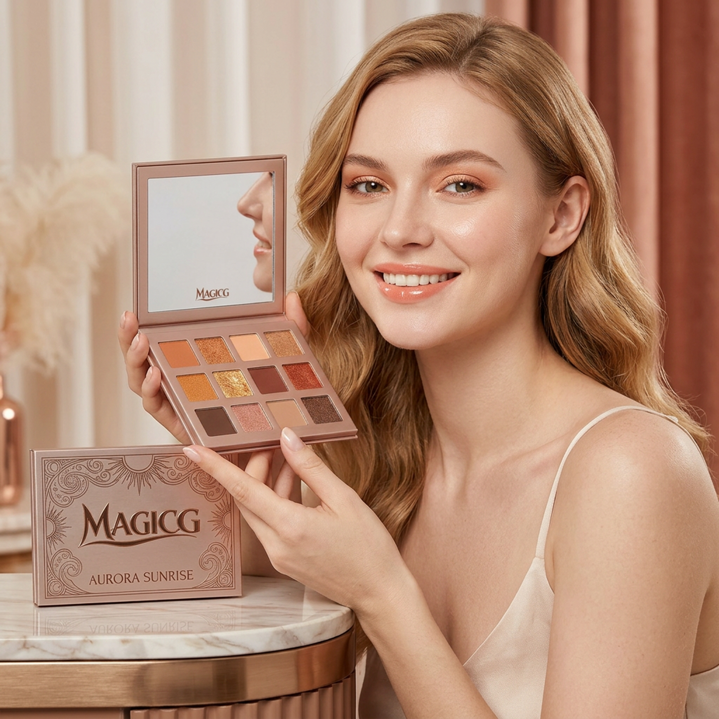 Magicg Aurora Sunrise Eyeshadow Palette — 12 Warm-Toned Shades, Endless Possibilities