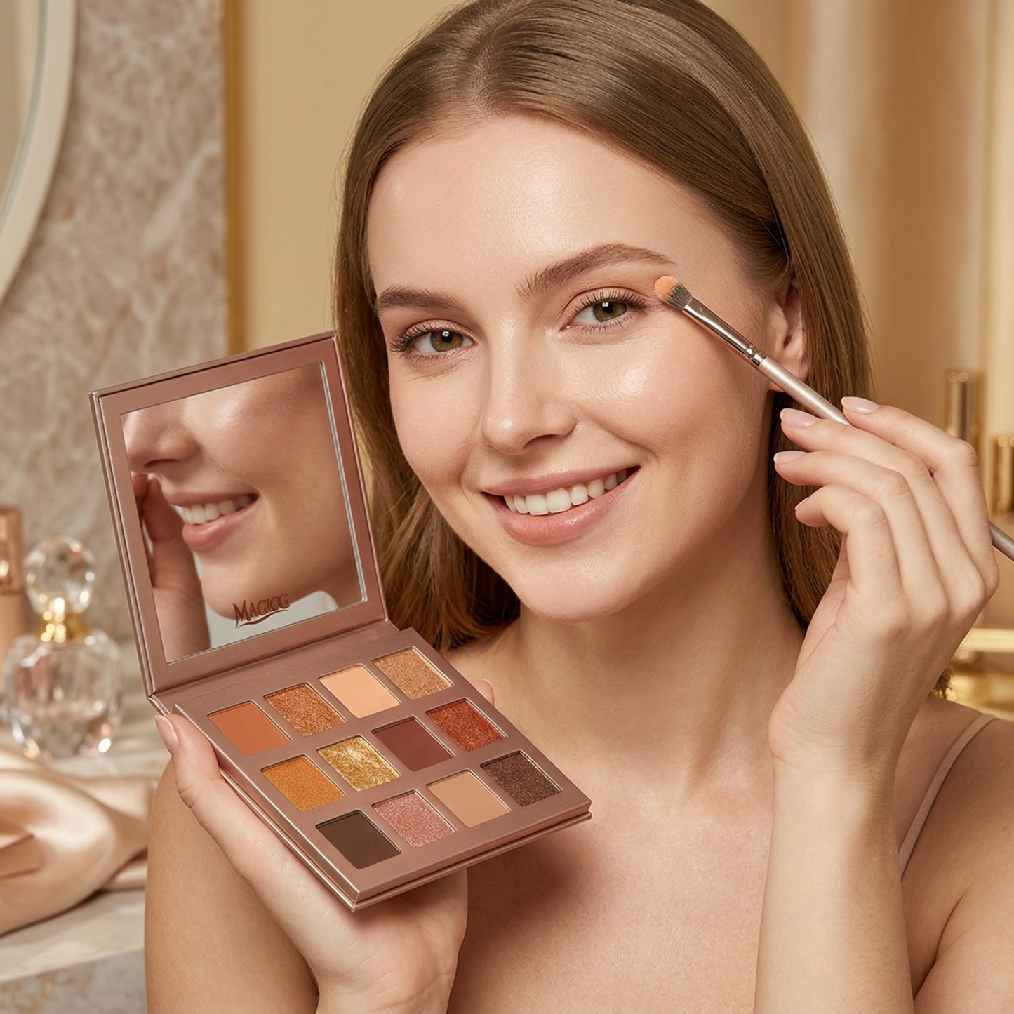 Magicg Aurora Sunrise Eyeshadow Palette — 12 Warm-Toned Shades, Endless Possibilities
