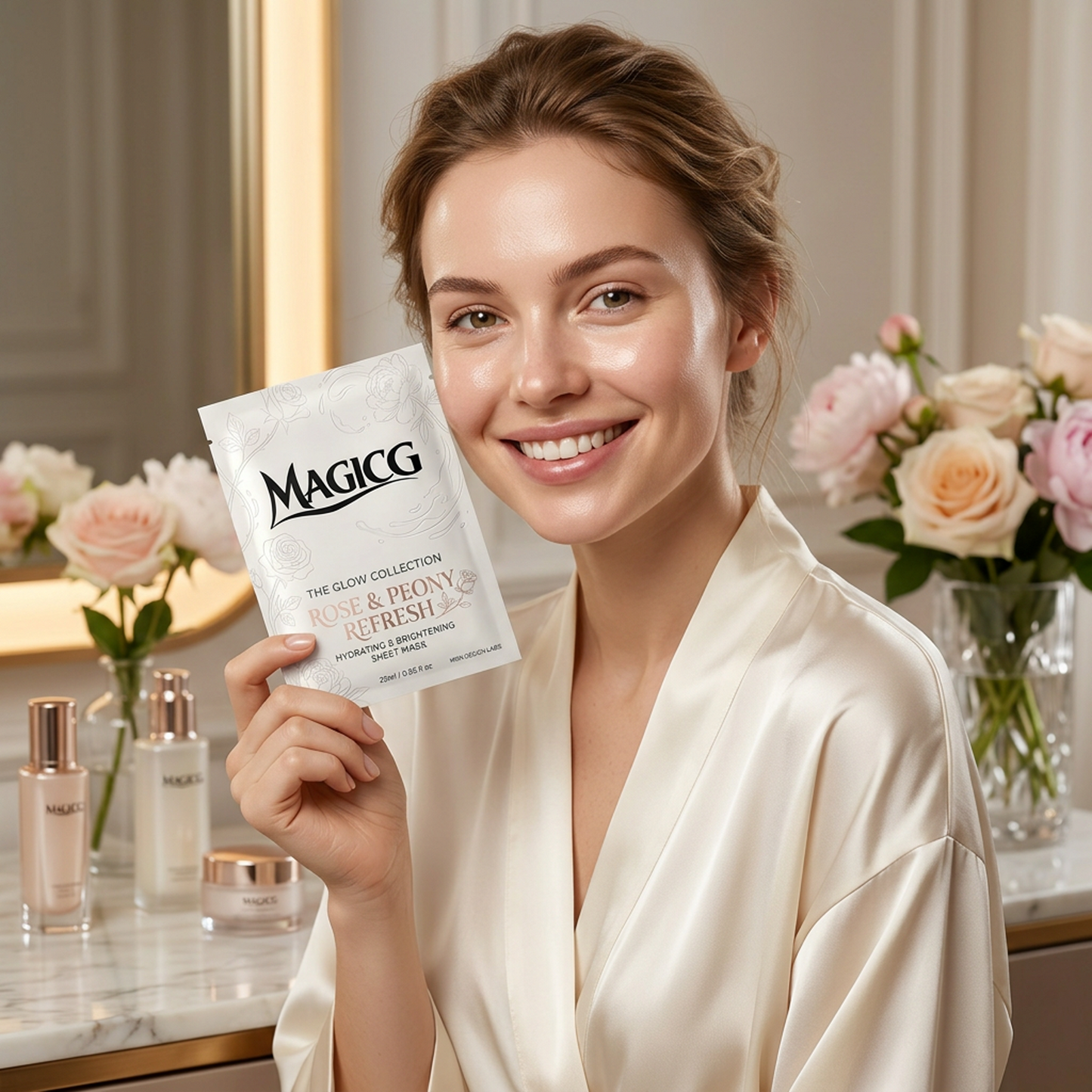 Magicg Rose & Peony Refresh — Hydrating & Brightening Sheet Mask | The Glow Collection
