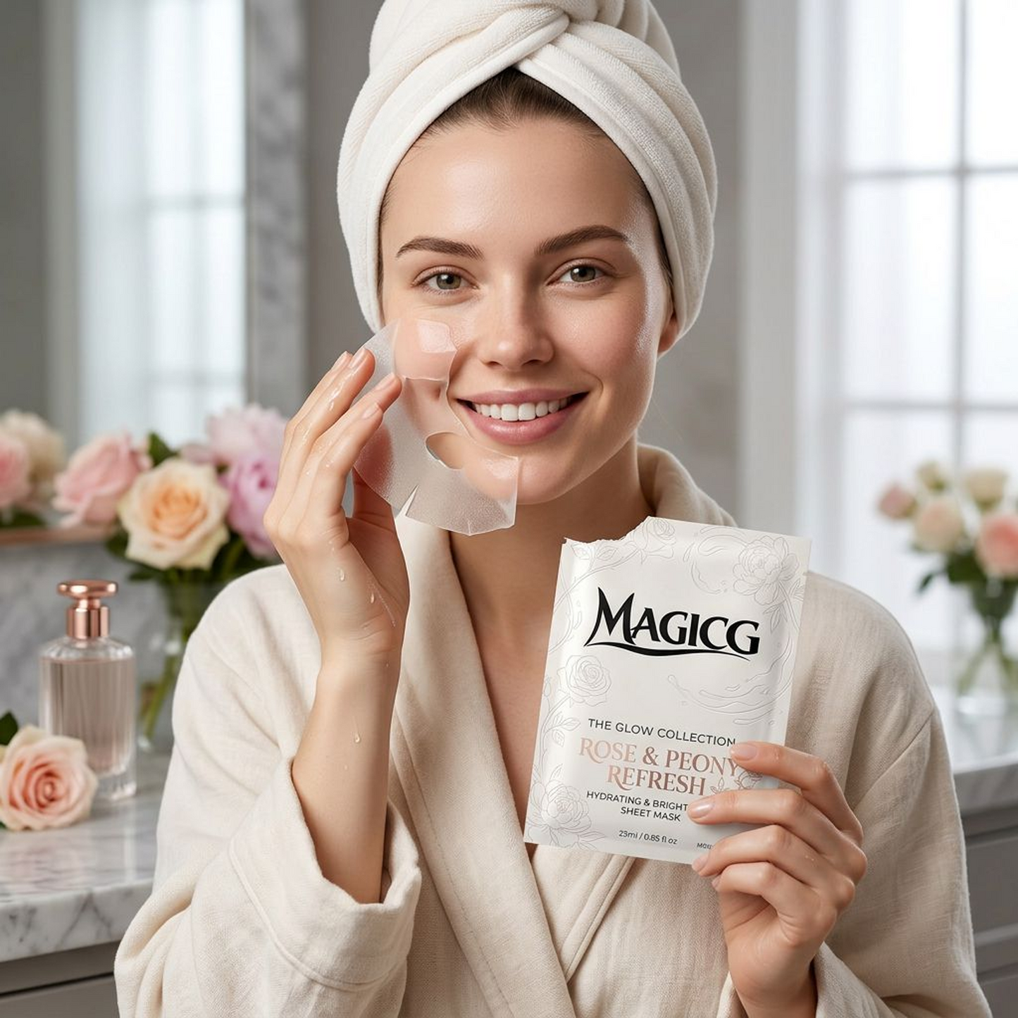 Magicg Rose & Peony Refresh — Hydrating & Brightening Sheet Mask | The Glow Collection