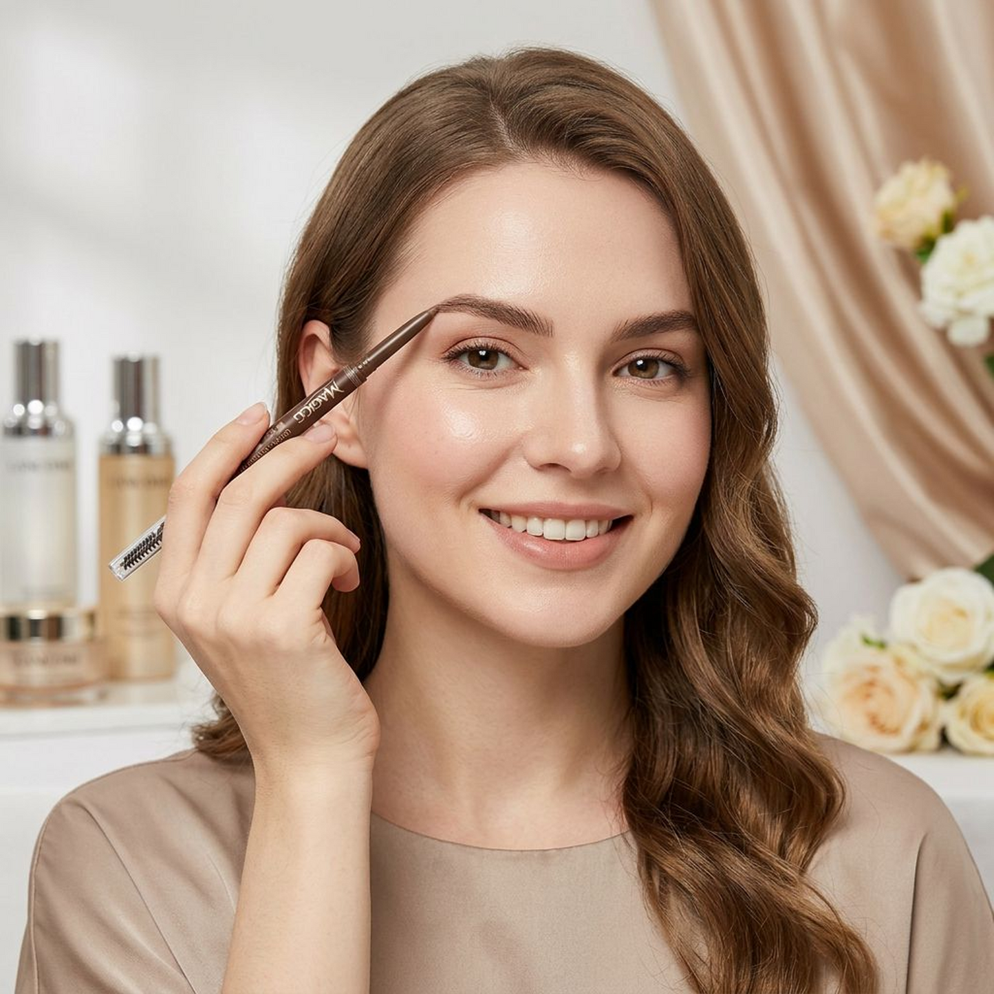 Magicg Ultra-Slim Brow Definer — Precision Tip & Spoolie, Hair-Like Strokes
