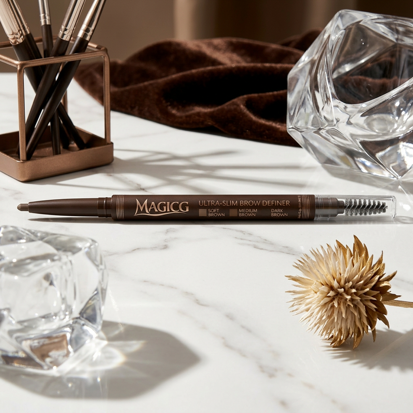 Magicg Ultra-Slim Brow Definer — Precision Tip & Spoolie, Hair-Like Strokes