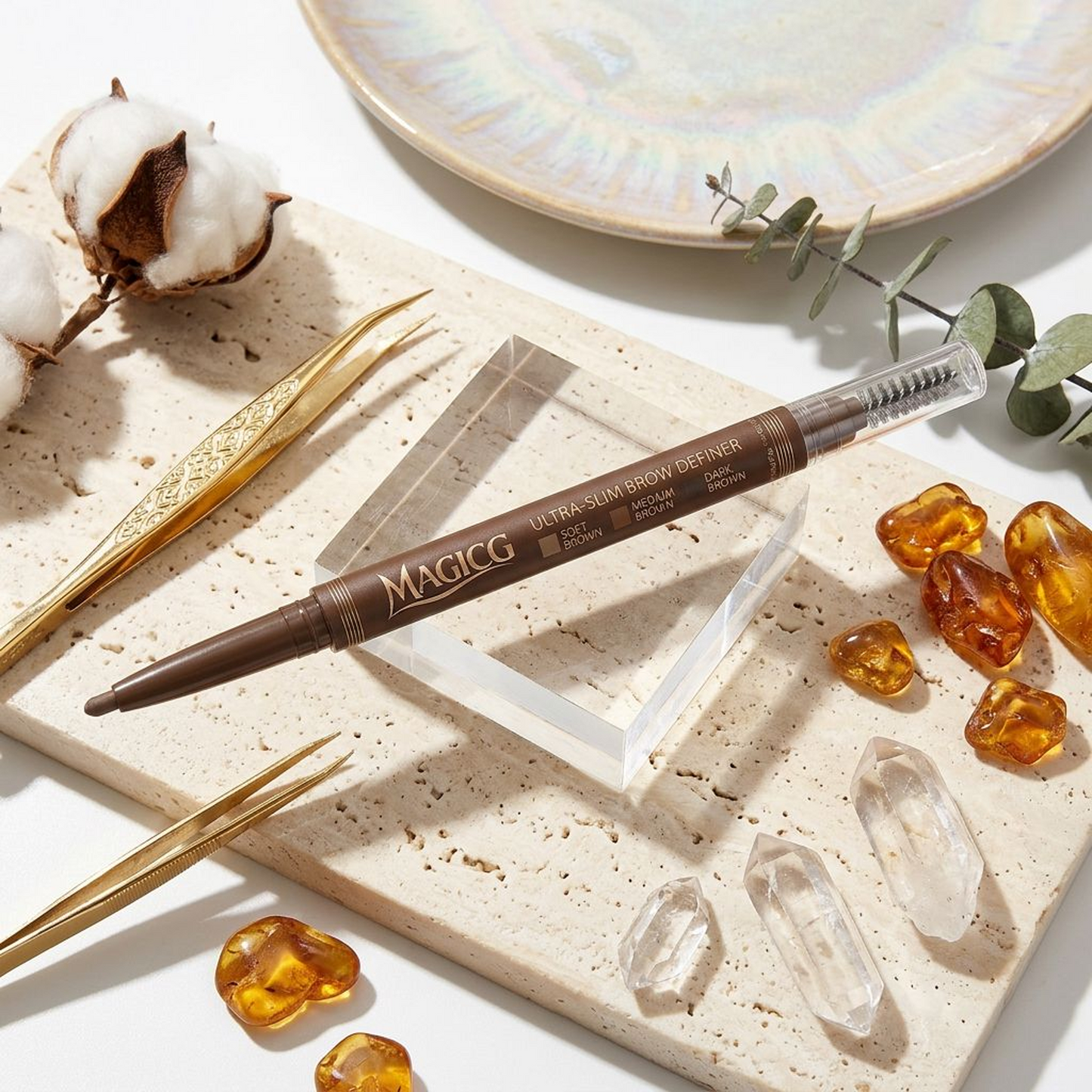 Magicg Ultra-Slim Brow Definer — Precision Tip & Spoolie, Hair-Like Strokes